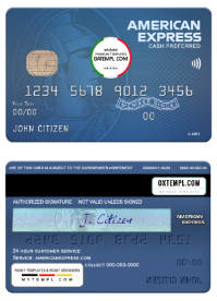 editable template, USA Fifth Third bank AMEX blue cash preferred card template in PSD format, fully editable
