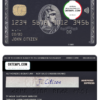editable template, USA JP Morgan Chase bank AMEX black card template in PSD format, fully editable