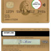 editable template, USA Maryland Howard Personal bank AMEX gold card template in PSD format, fully editable