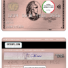 editable template, USA Missouri Together Credit Union bank AMEX rose gold card template in PSD format, fully editable
