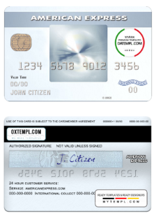 editable template, USA New York CFSB bank AMEX everyday® credit card template in PSD format, fully editable
