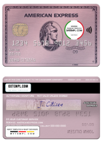 editable template, USA ADP Earnings bank AMEX rose gold card template in PSD format, fully editable