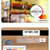 editable template, Uganda ABC Bank mastercard, fully editable template in PSD format