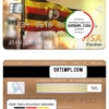 editable template, Uganda ABC Bank visa electron card, fully editable template in PSD format