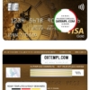 editable template, Ukraine Oshadbank visa gold card, fully editable template in PSD format