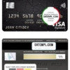 editable template, United Kingdom Bank of Aston bank visa signature card, fully editable template in PSD format