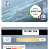 editable template, United Kingdom Barclays bank visa classic card, fully editable template in PSD format