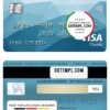 editable template, United Kingdom Yorkshire Bank visa classic card, fully editable template in PSD format