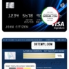editable template, Uzbekistan Qishloq Qurilish Bank visa signature card, fully editable template in PSD format
