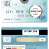 editable template, Venezuela Banco Central de Venezuela bank visa classic card, fully editable template in PSD format