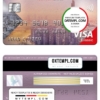 editable template, Vietnam Techcombank visa classic card, fully editable template in PSD format