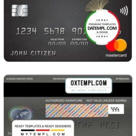editable template, Vietnam Vietinbank mastercard, fully editable template in PSD format