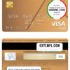 editable template, Panama Banco Aliado bank visa gold card, fully editable template in PSD format