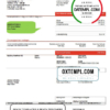 editable template, Sweden Mjölby Kraftnat AB utility bill template in .doc and .pdf format