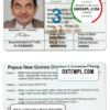 Papua New Guinea driver license PSD template