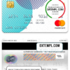 editable template, New Zealand BNZ Greymouth bank mastercard, fully editable template in PSD format