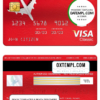 editable template, Norway bank Norwegian AS bank visa classic card, fully editable template in PSD format