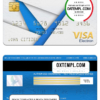 editable template, Norway Pareto bank visa electron card, fully editable template in PSD format