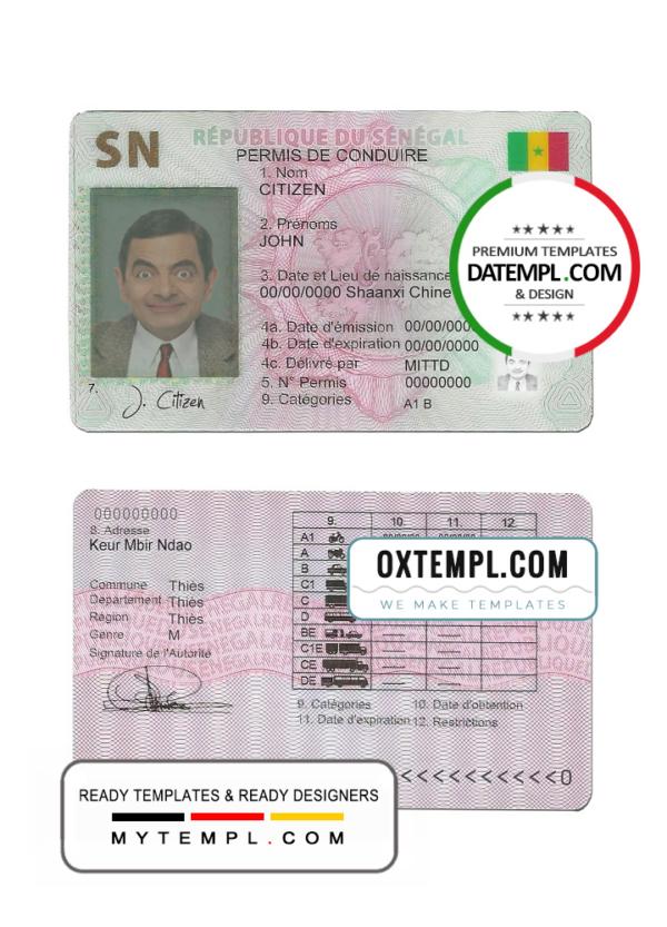 Senegal driver license PSD template