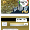editable template, Norway DNB bank visa gold card, fully editable template in PSD format