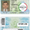 Wyoming driver license PSD template (2020 - present)