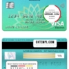 editable template, Yemen Gulf bank visa electron card, fully editable template in PSD format