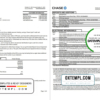 editable template, USA JP Morgan Chase bank statement template in .xls and .pdf file format, 2 pages