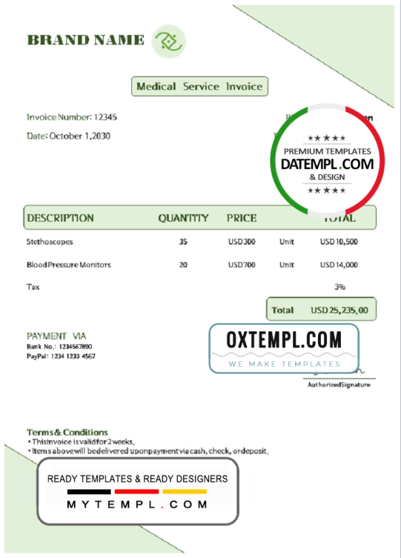 editable template, # contact eye universal multipurpose invoice template in Word and PDF format, fully editable