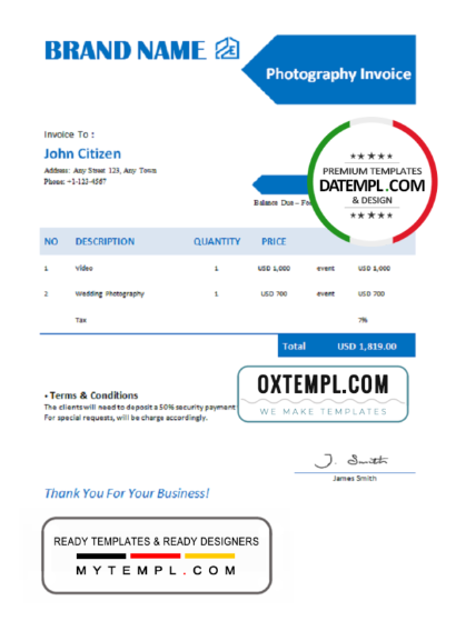 editable template, # dash fleet universal multipurpose invoice template in Word and PDF format, fully editable