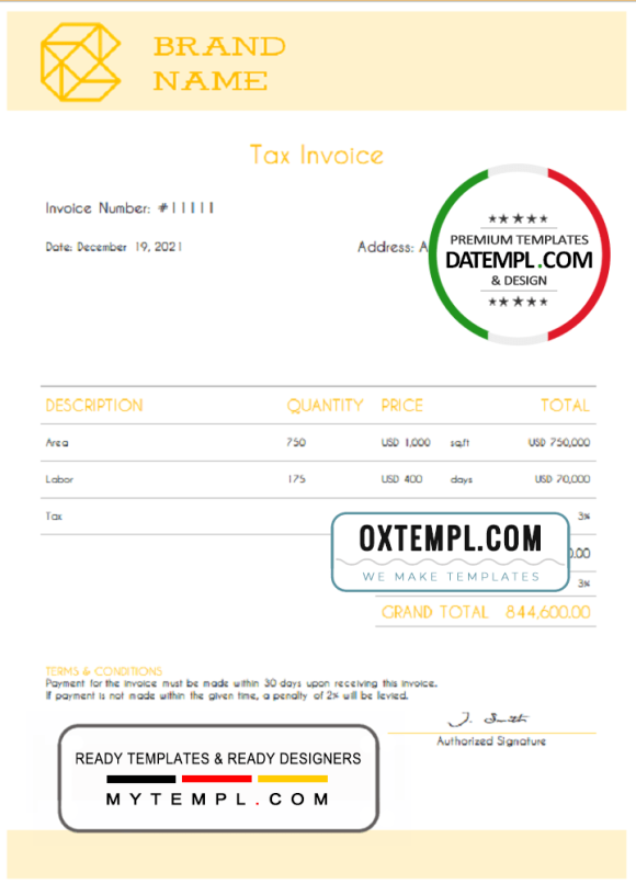 editable template, # delta ground universal multipurpose invoice template in Word and PDF format, fully editable