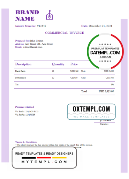 editable template, # expert blended universal multipurpose invoice template in Word and PDF format, fully editable
