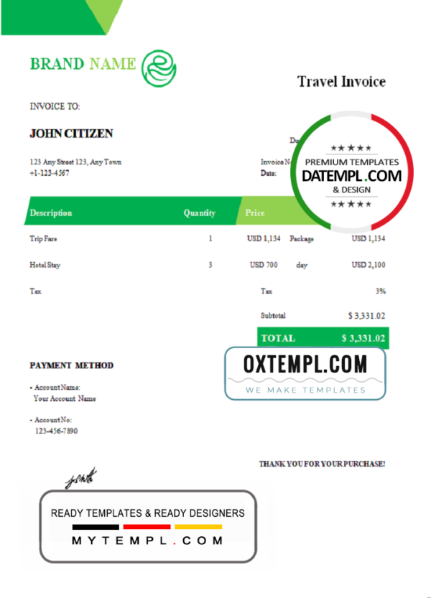 editable template, # max fleet universal multipurpose invoice template in Word and PDF format, fully editable