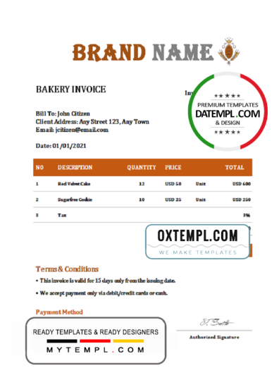 editable template, # motivate natural universal multipurpose invoice template in Word and PDF format, fully editable