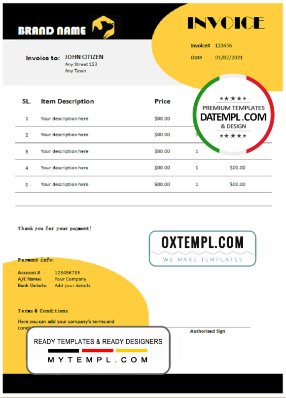editable template, # discount magic universal multipurpose invoice template in Word and PDF format, fully editable