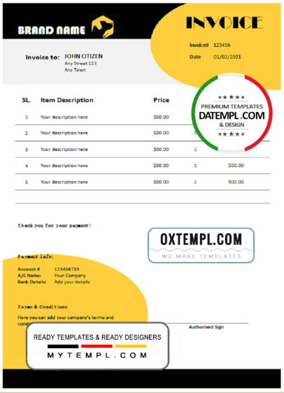 editable template, # discount magic universal multipurpose invoice template in Word and PDF format, fully editable