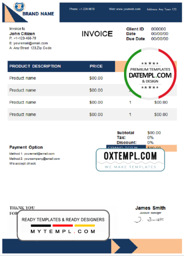 editable template, # first catch universal multipurpose invoice template in Word and PDF format, fully editable