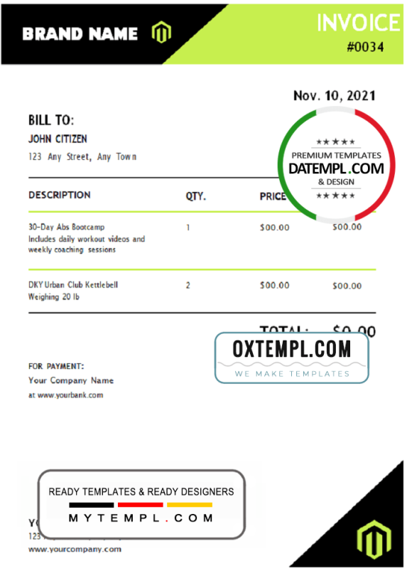 editable template, # sharp black universal multipurpose invoice template in Word and PDF format, fully editable