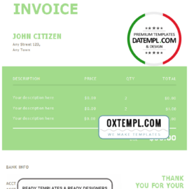 editable template, # sunset leaf universal multipurpose invoice template in Word and PDF format, fully editable