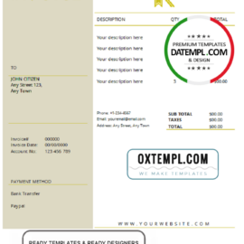 editable template, # super credible universal multipurpose invoice template in Word and PDF format, fully editable