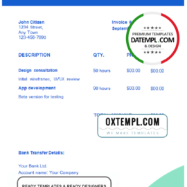 editable template, # swarming blue universal multipurpose invoice template in Word and PDF format, fully editable