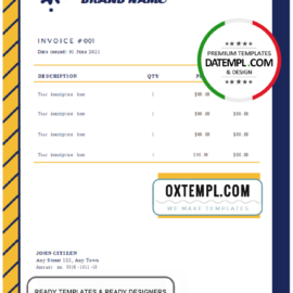 editable template, # time solution universal multipurpose invoice template in Word and PDF format, fully editable