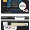 editable template, Afghanistan Da bank debit visa card template in PSD format, fully editable
