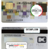 editable template, Japan MUFG bank visa card, fully editable template in PSD format