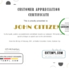 editable template, USA Customer Appreciation Certificate template in Word and PDF format