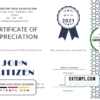 editable template, USA Customer Appreciation Certificate template in Word and PDF format, version 2