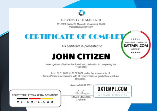editable template, USA HR internship certificate template in Word and PDF format