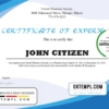 editable template, USA Plumbing Experience certificate template in Word and PDF format