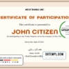 editable template, USA Participation certificate template in Word and PDF format, version 2