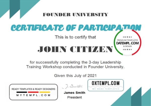 editable template, USA Business School Certificate template in Word and PDF format