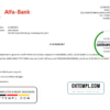 editable template, Russia Alfa Bank bank account closure reference letter template in Word and PDF format
